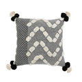 20" x 20" Hand-stitched Gray White Geometric Organic Cotton Pillow Cover H986055