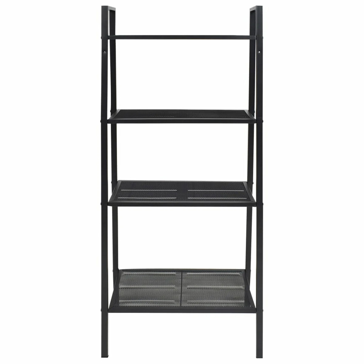 4 Tiers Metal Bookcase with Storage Shelves Black V145