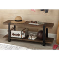 Natural Reclaimed Wood and Metal Bench K2452