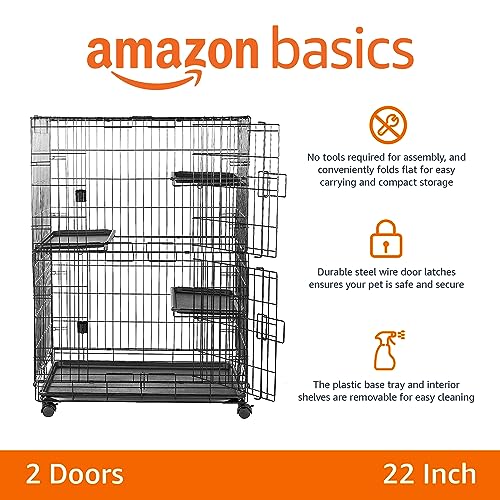 Large 3-Tier Black Cat Cage Playpen K390181