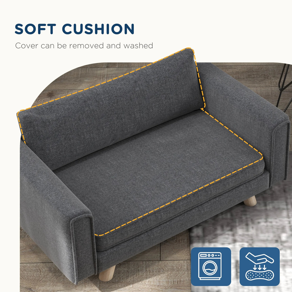 Gray Elevated Pet Sofa X9034