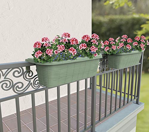 23.5" Adjustable Railing Planter, White I982306