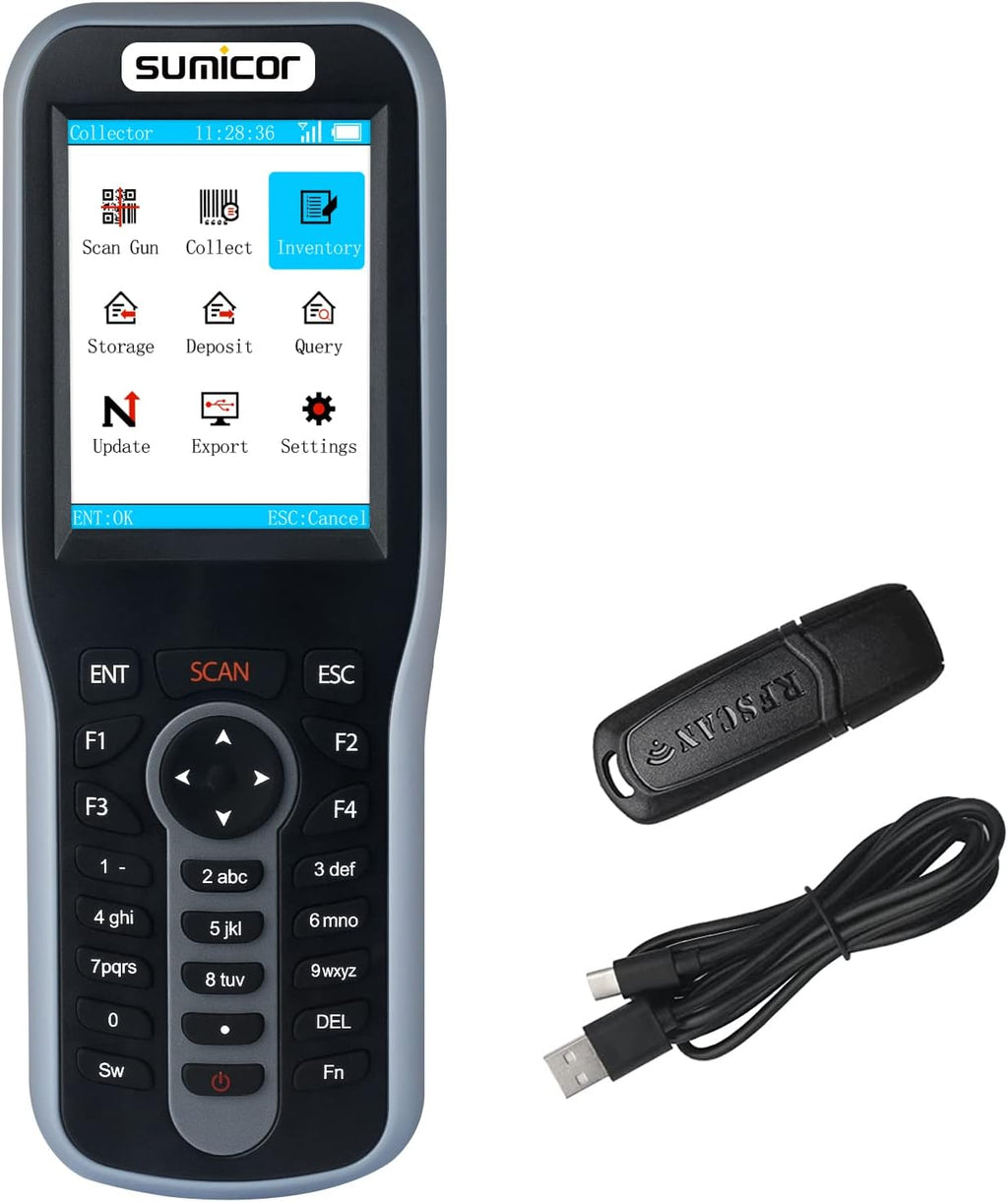 Wireless 2.4 Ghz Handheld Barcode Scanner with 2.8'' HD Screen F9908
