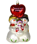 6.5" Red and White Hand Blown Glass Ornament C577