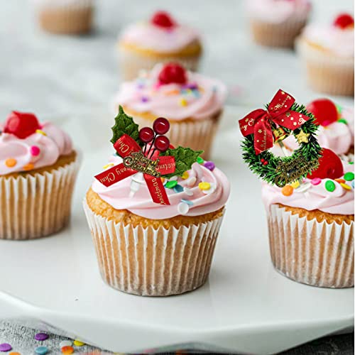 24pcs Christmas Cake Toppers Q975