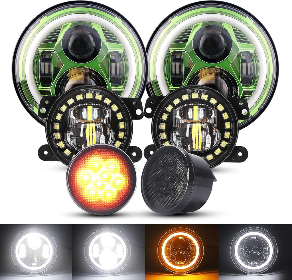 7'' LED Headlights, 4'' LED Fog Lights, Yellow LED Turn Signal Light Y6500
