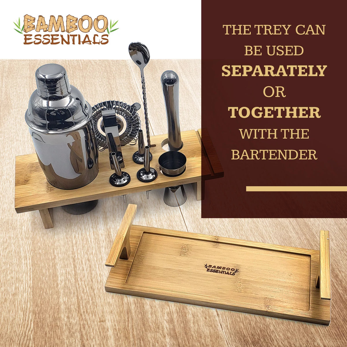 10-Piece Bamboo Bartender Kit U358