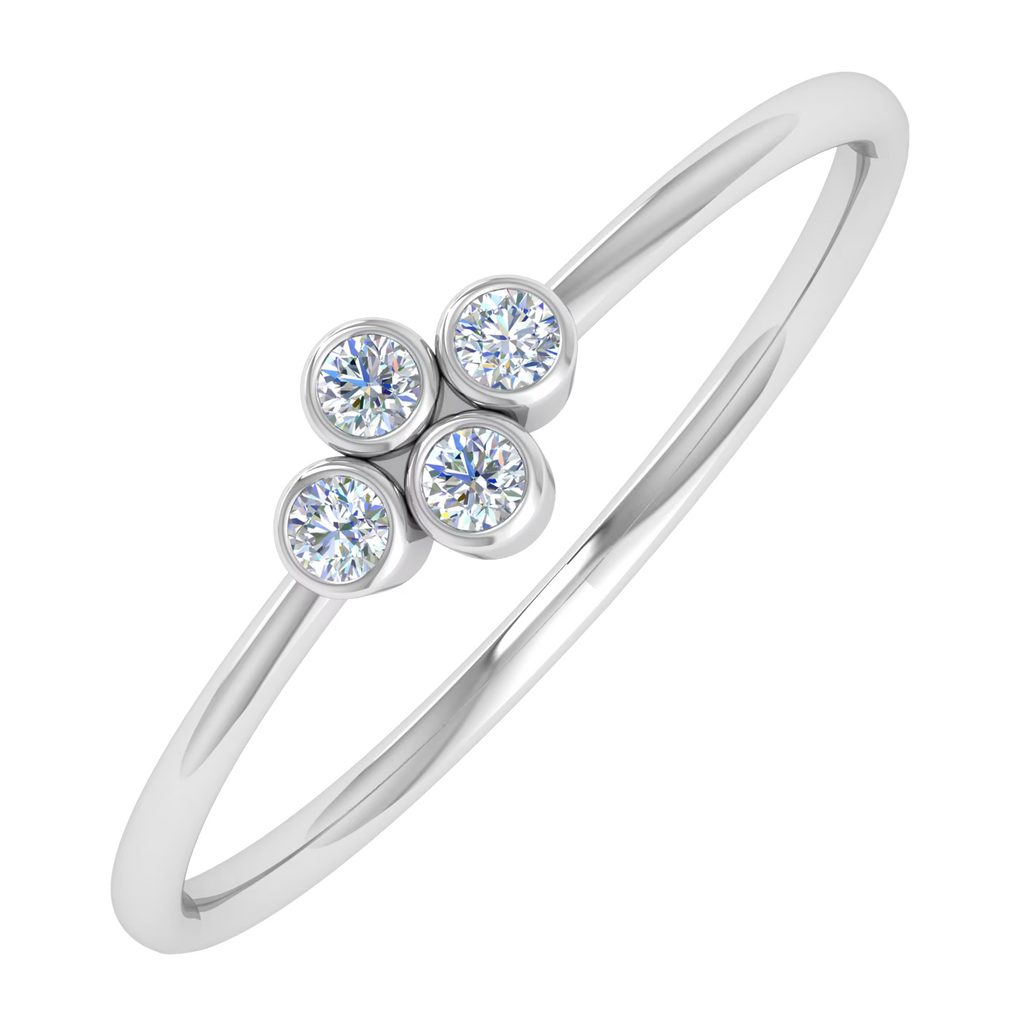 0.04 Carat Diamond Stackable Ring in 10K White Gold Ring Size 6 Y4728