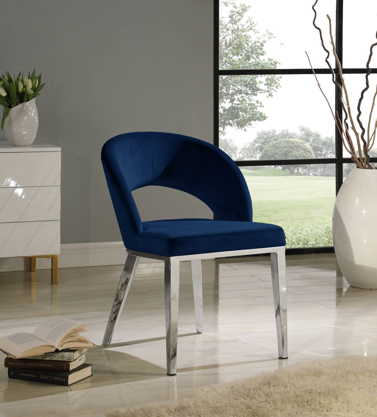 Navy Velvet Dining Chair L968405
