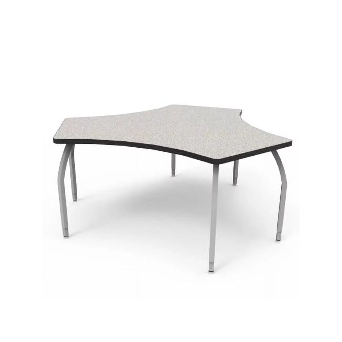 Diamond Desk with Grey Nebula Laminate & 3 Adjustable Silver Legs R846261
