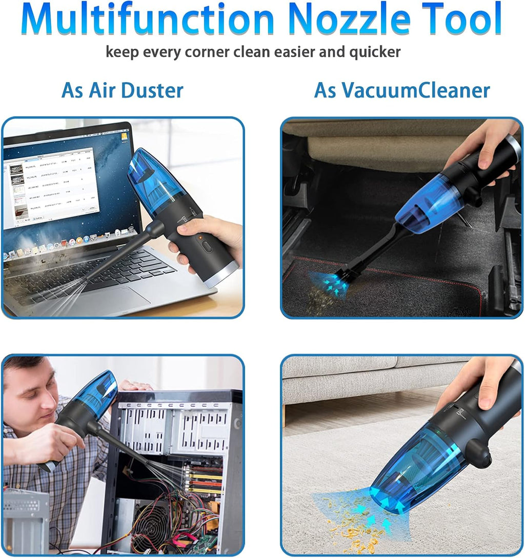 Compressed Air Duster 2-in-1 Vacuum Cleaner, Portable Handheld with 60000RPM Motor Z23920