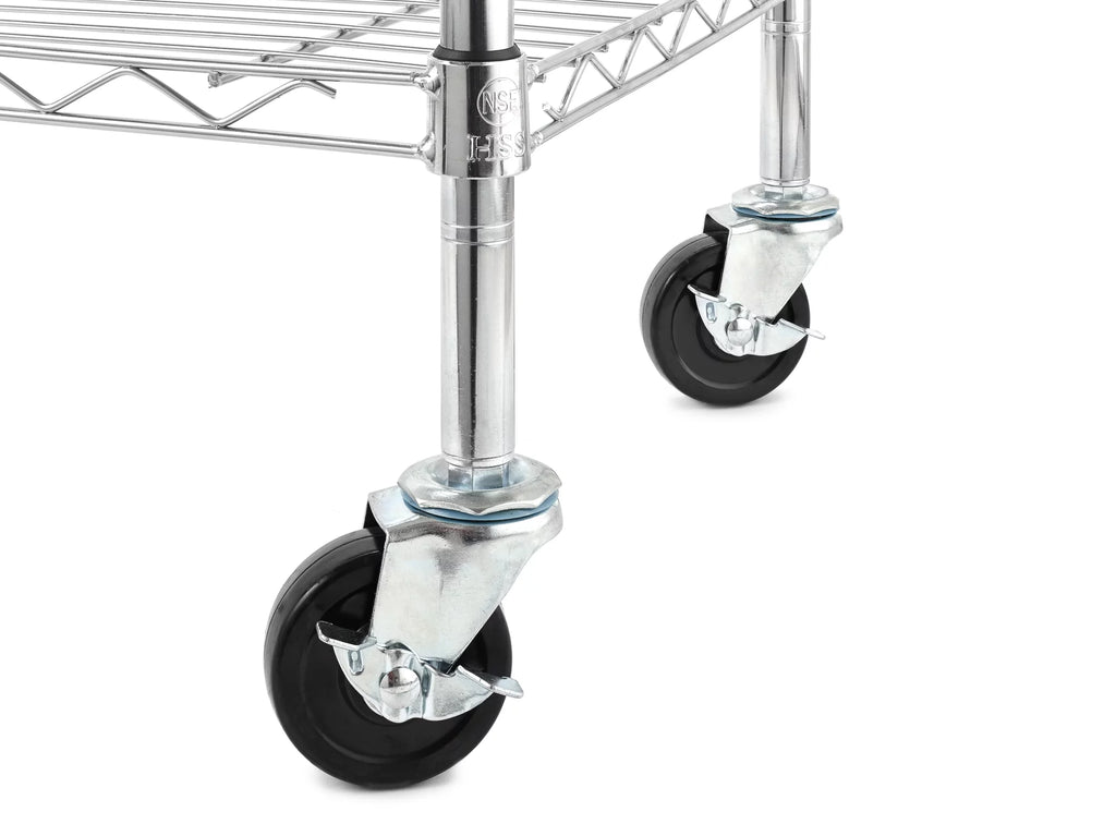 Steel 4-Tier Storage Shelf Unit 2400lb Capacity Chrome W559346