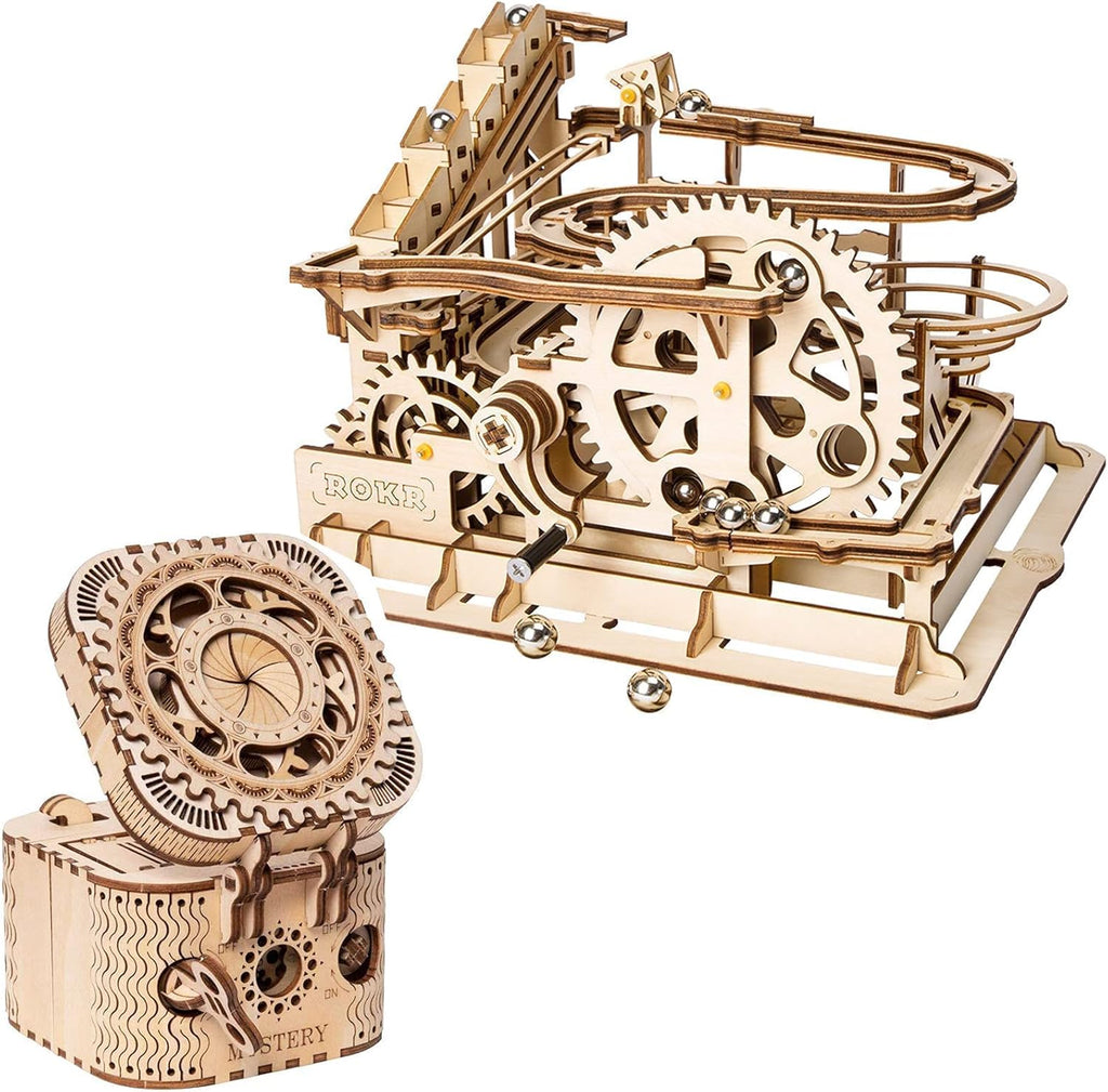 3D Wooden Marble Run Kit & Treasure Box S270