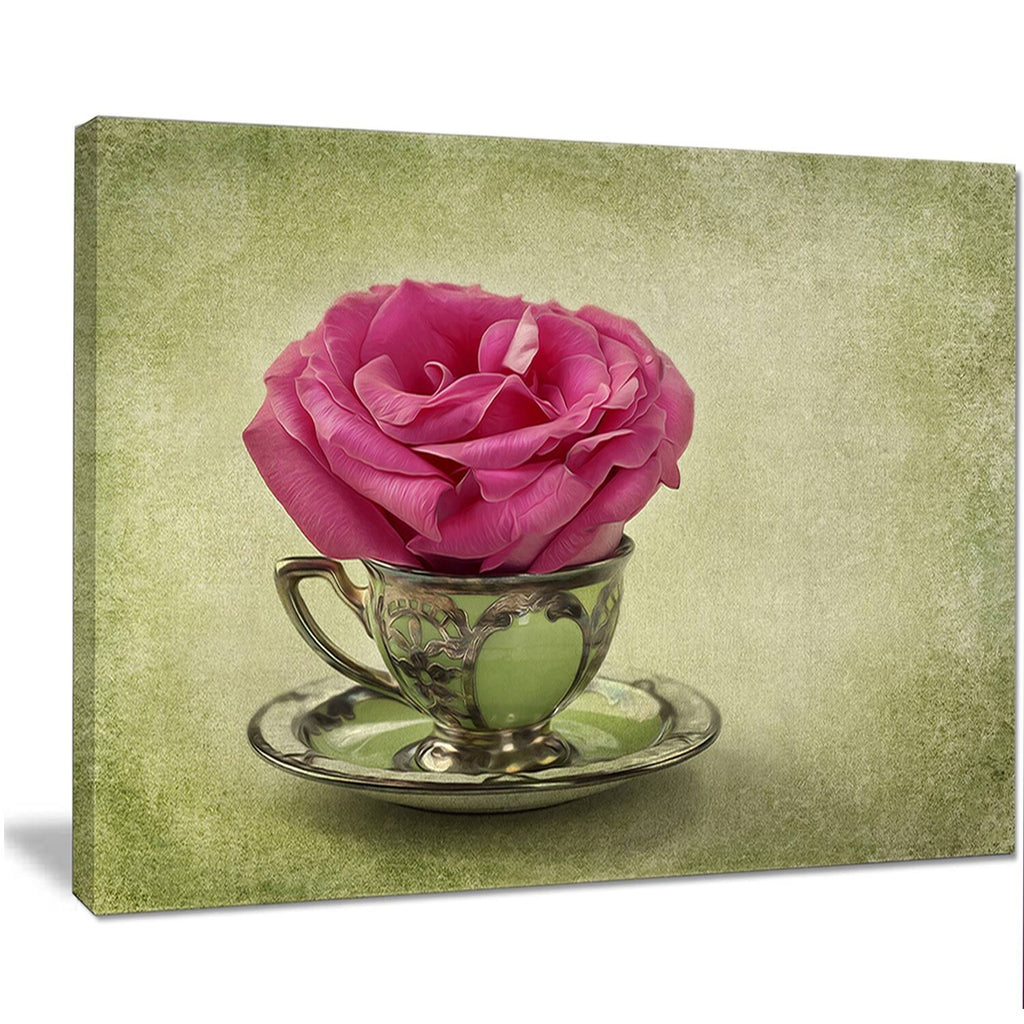 Red Floral Canvas Artwork Print 40 in. Wide x 30 in. High G3930