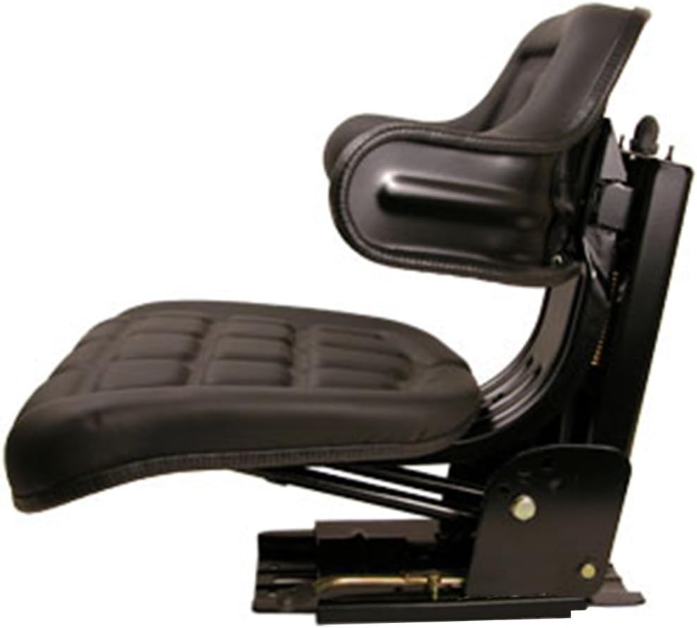 Black Universal Tractor Seat with Base & Tracks U65979