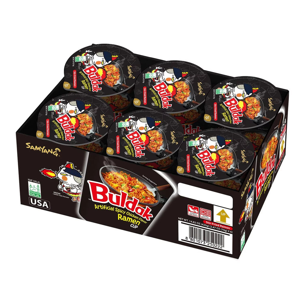 Pack Of 6 Spicy Hot Chicken Stir-Fried Cup Noodles K8785