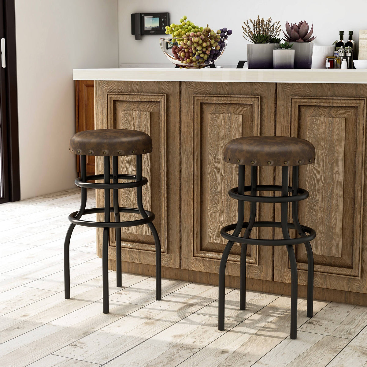 Rustic Bronze Counter Barstools Set of 2 S753