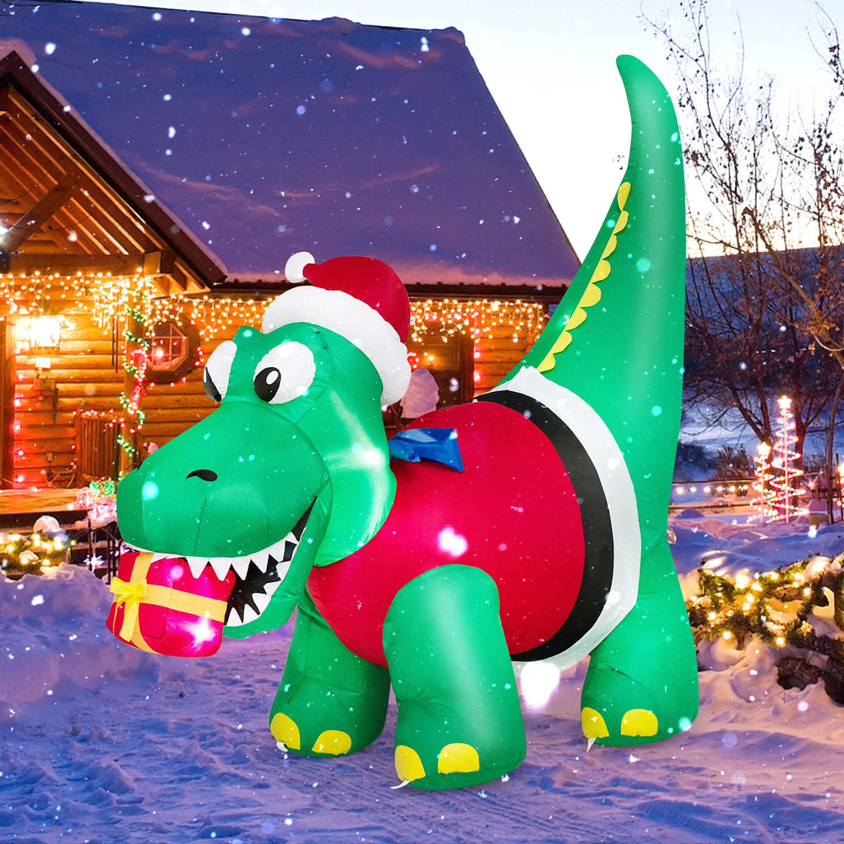 Inflatable Christmas Dinosaur with LED Lights M3711