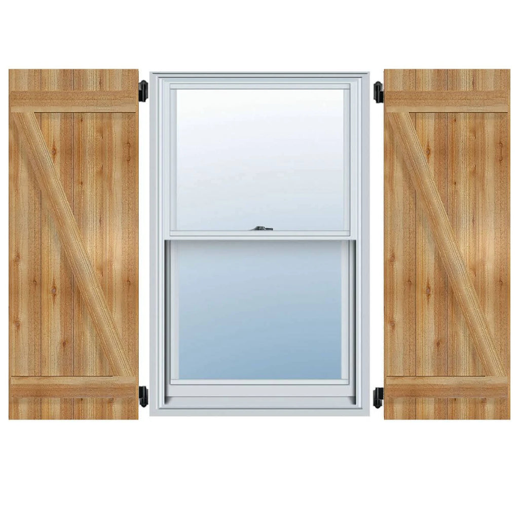 Rough Sawn Western Red Cedar Board-n-Batten Shutters with Z-Bar K597714