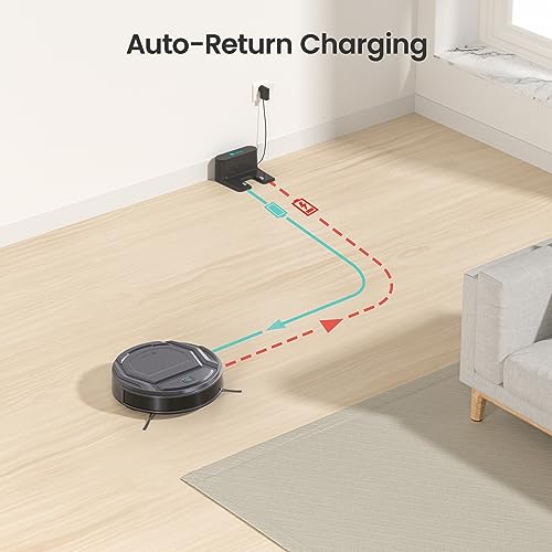 Robot Vacuum, 3 Adjustable Suction, 120 Min Runtime, Self-Charging O6055