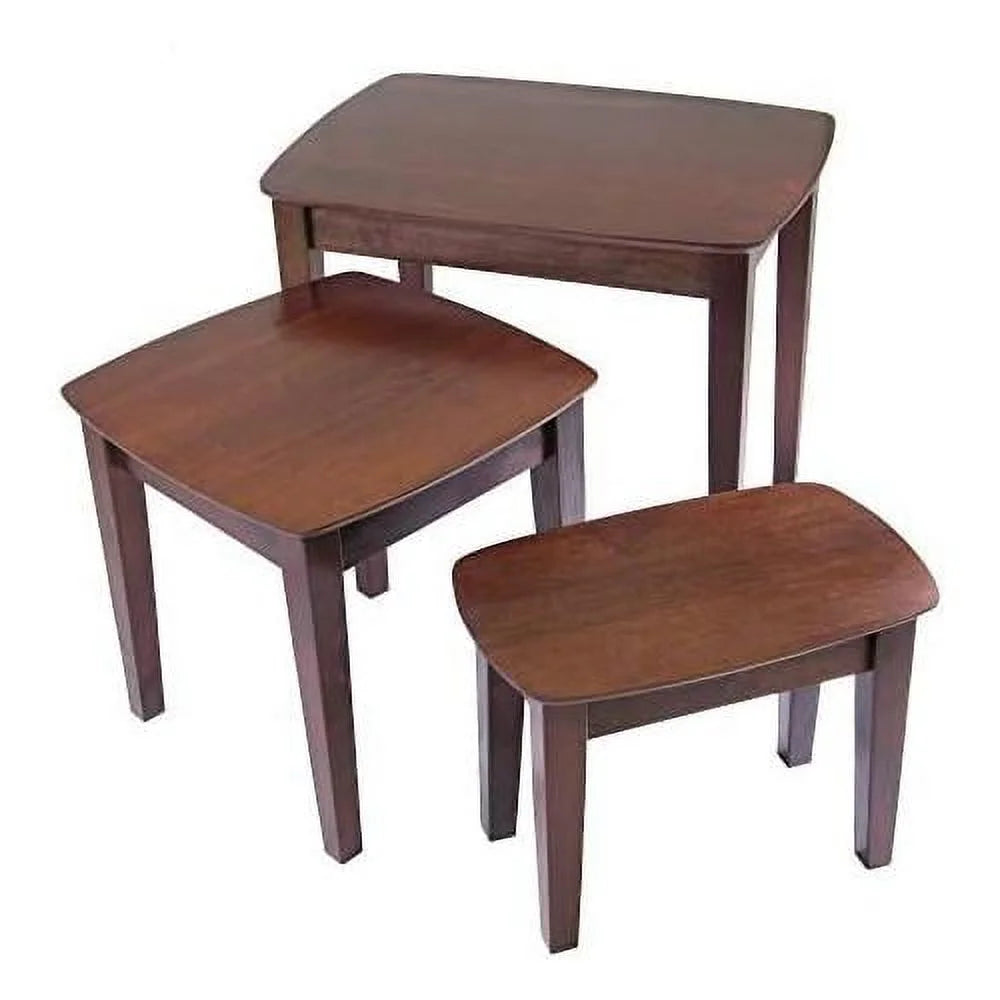 Antique Walnut Solid Wood Nesting Table Set V808448