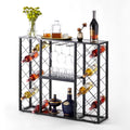 Black 34 Bottle Wine Rack Console K178175