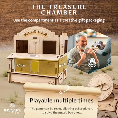 Wooden Puzzle Box with Hidden Compartments X86784