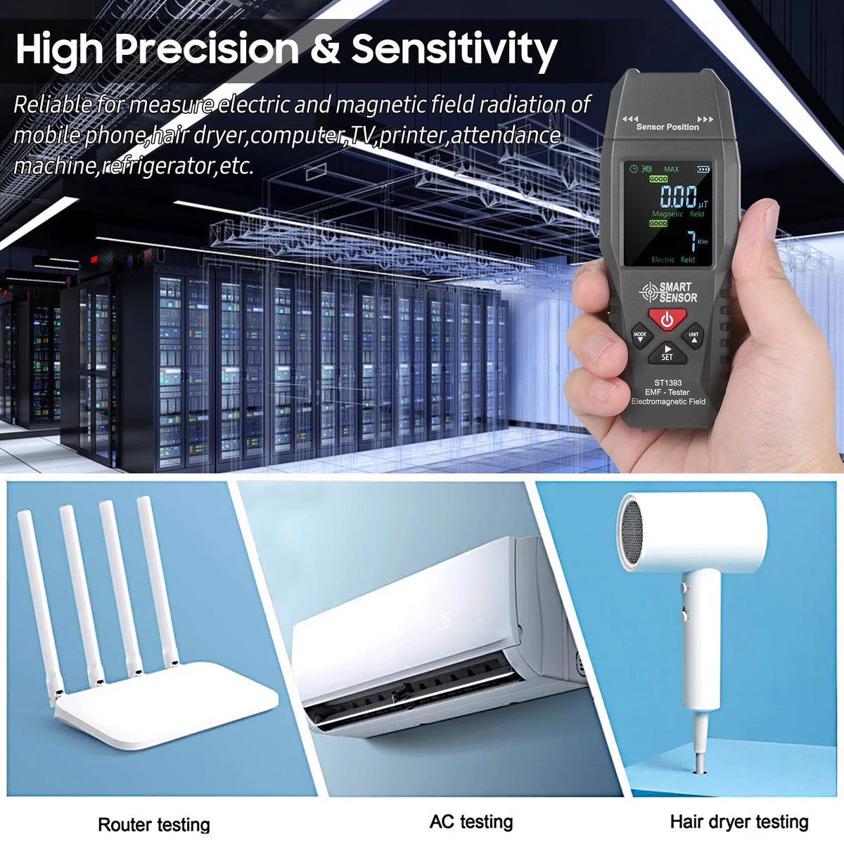 Digital LCD Handheld EMF Detector E5414