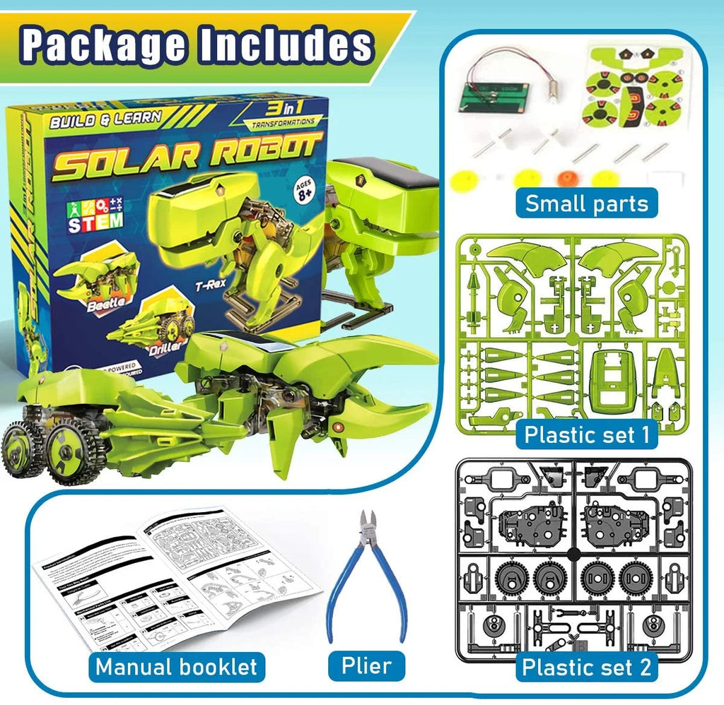 3-in-1 Solar Robot Kit DIY Dinosaurs Science Kits Toys Y797816