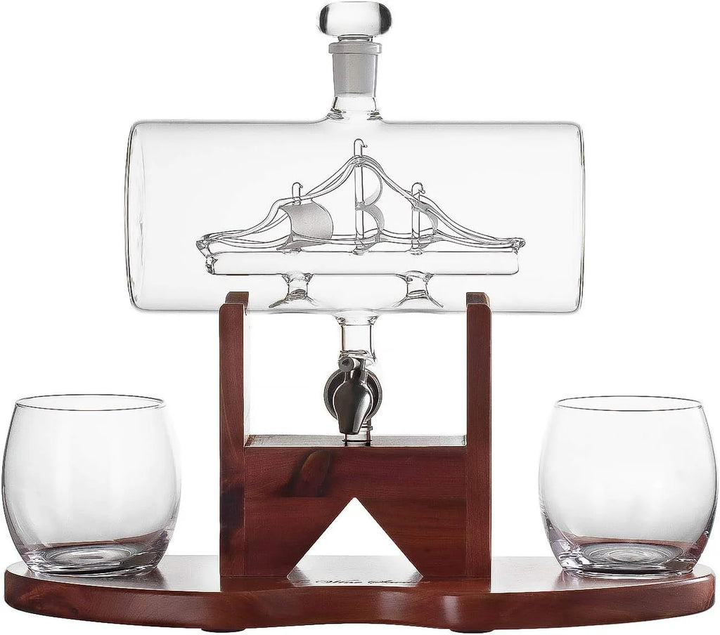 Whiskey Decanter Set with 2 Whiskey Glasses F418863