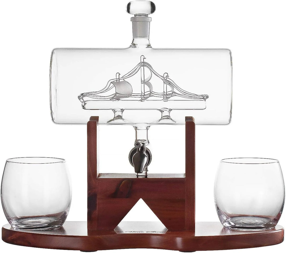 Whiskey Decanter Set with 2 Whiskey Glasses F418863