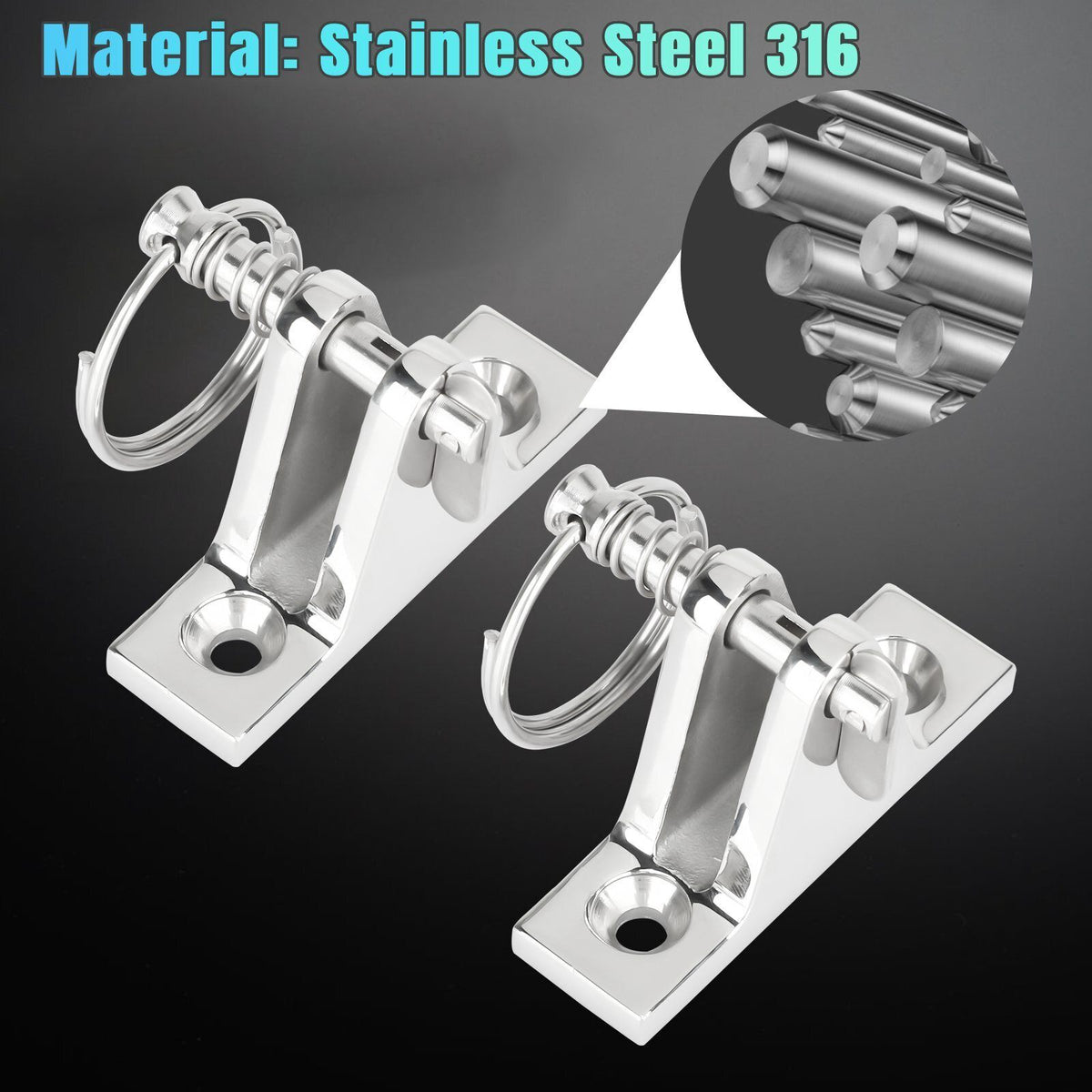 316 Stainless Steel Top Deck Hinge Mount Fitting Hardware Marine Boat Bimini C844615