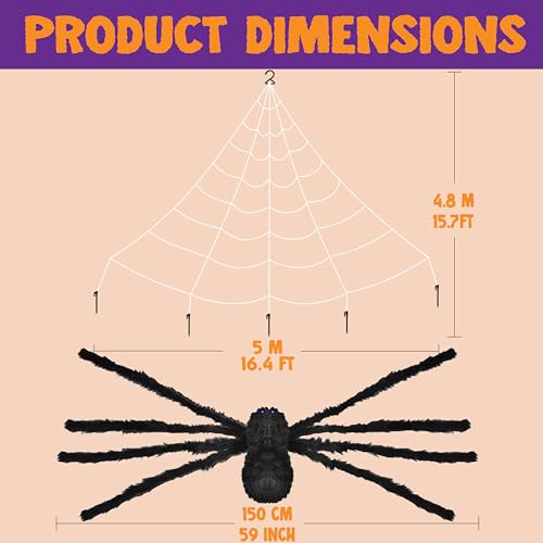 Halloween Light-up Spider and Spiderweb X960