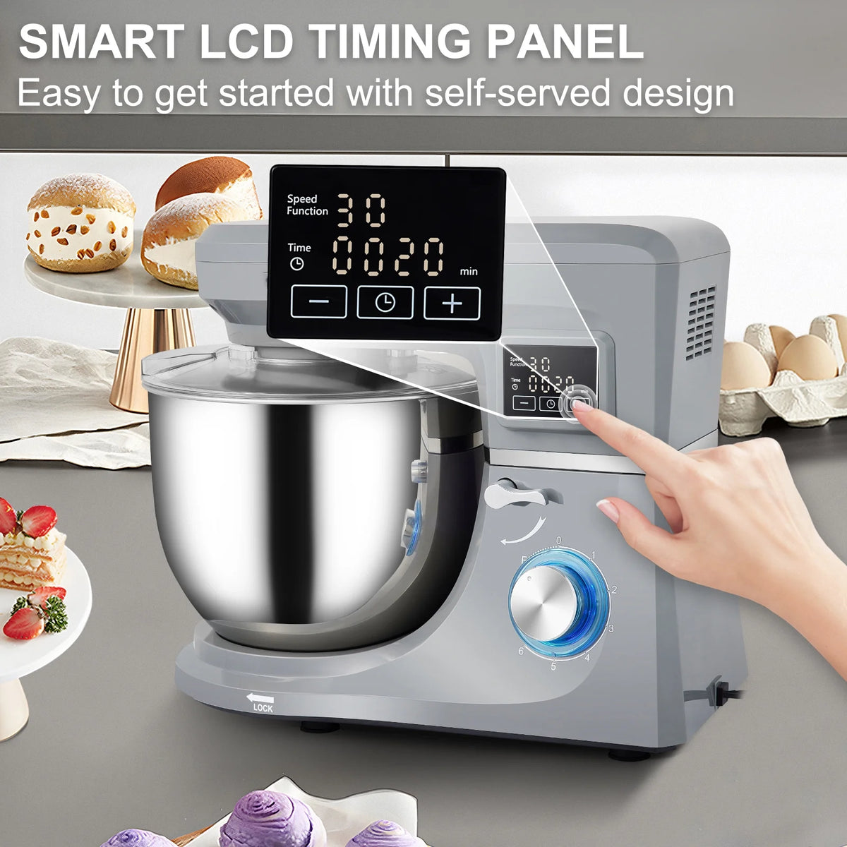 660W 7.4Qt 6-Speed Tilt-Head Stand Mixer S60980