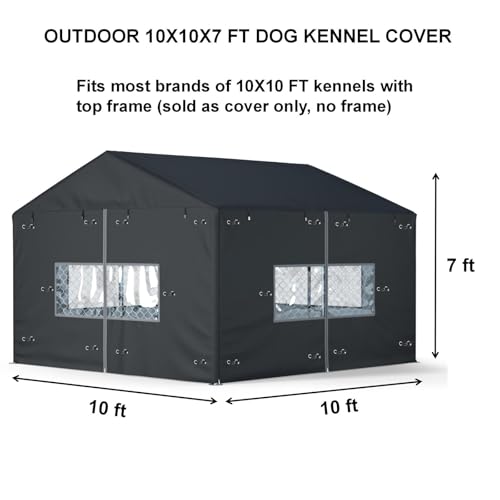 Large Heavy Duty Waterproof Dog Kennel Cover 10ft X 10ft X 7ft N615585