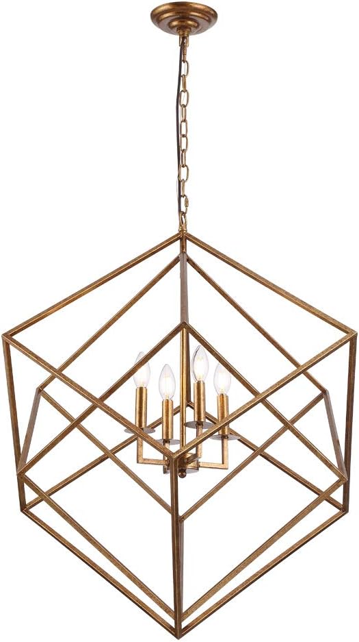 Steel Cage Large Lantern Chandelier Pendant Ceiling Light Fixture S301