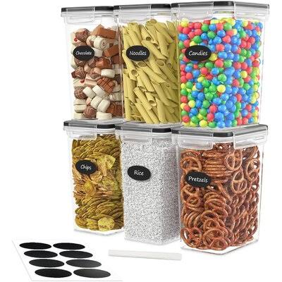 Airtight Food Storage Container Set - 6 Pieces 2.0L - Plastic BPA Free Dishwasher Safe O845
