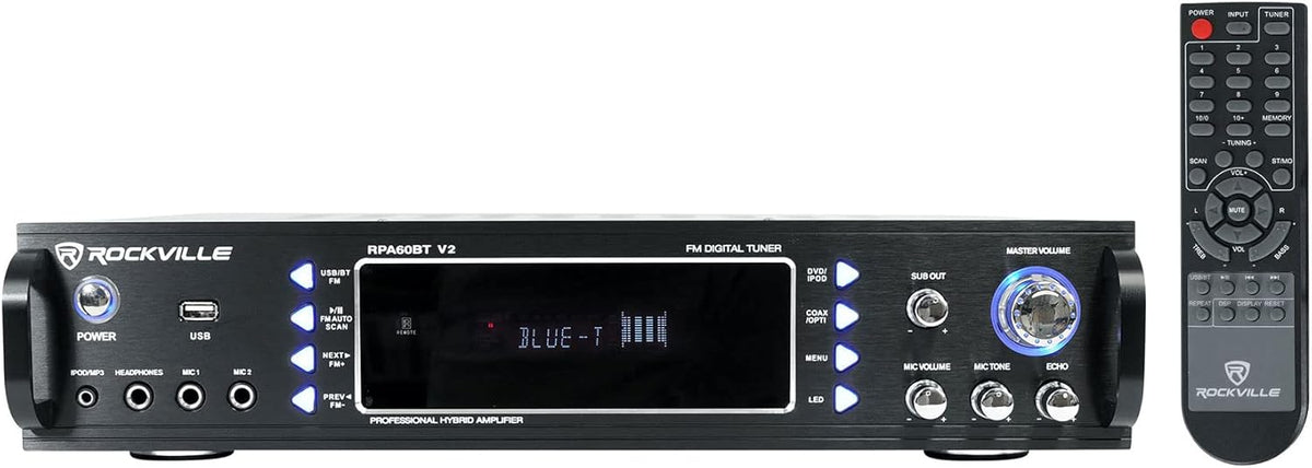 1000w 2-Ch Bluetooth Karaoke Amplifier with 2 Mics L314299