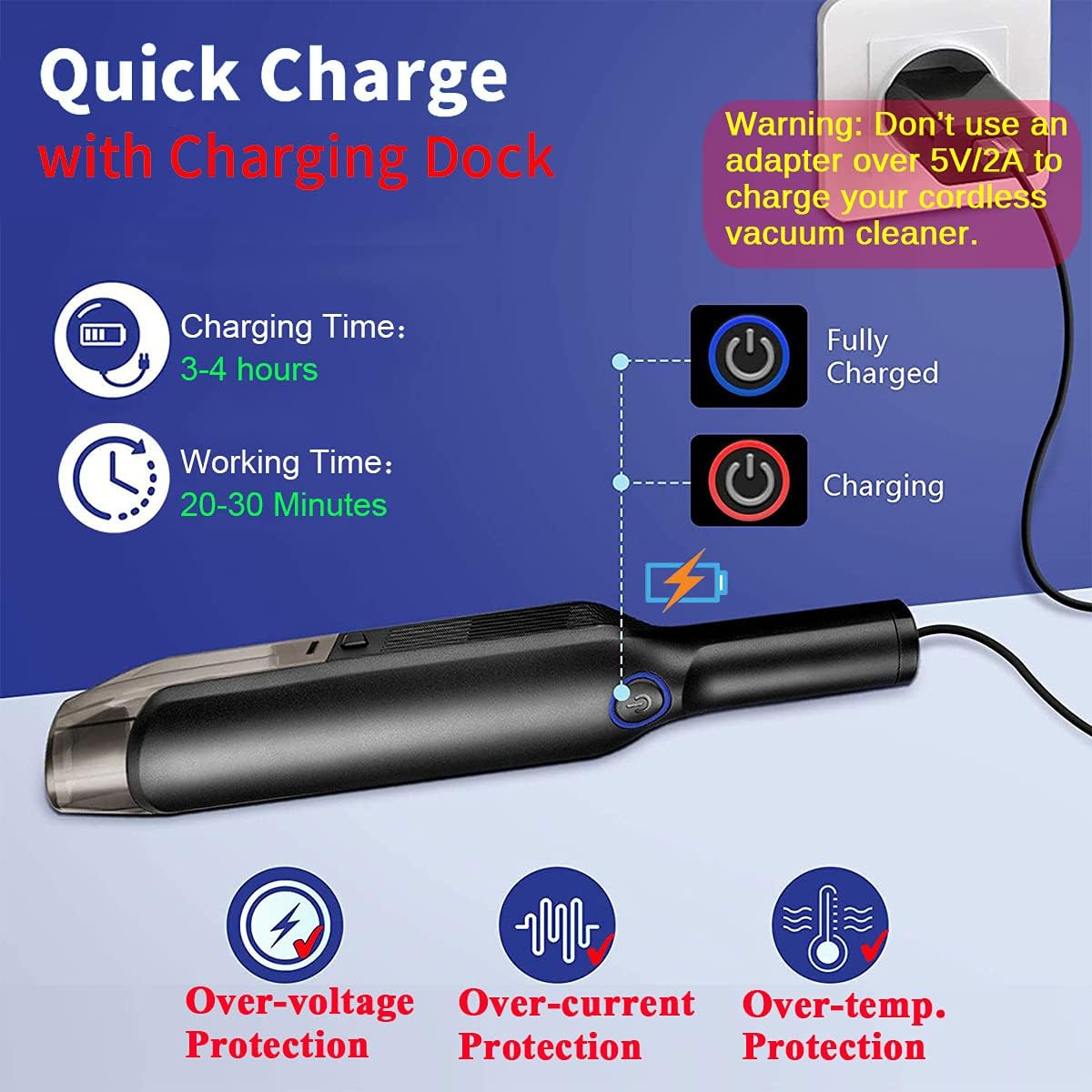 Cordless Rechargeable Mini Handheld Car Vacuum Cleaner M36323
