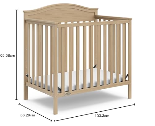 4-in-1 Convertible Mini Crib with Bonus Mattress (Driftwood) U3957