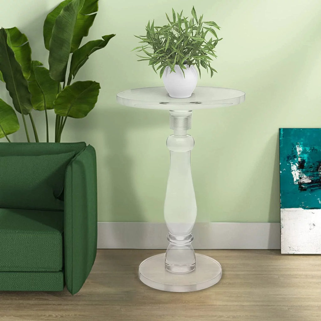 Acrylic Round End Table with Transparent Top Y14805