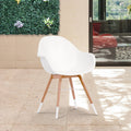 2pc Eucalyptus Patio Dining Armchair Set F21855