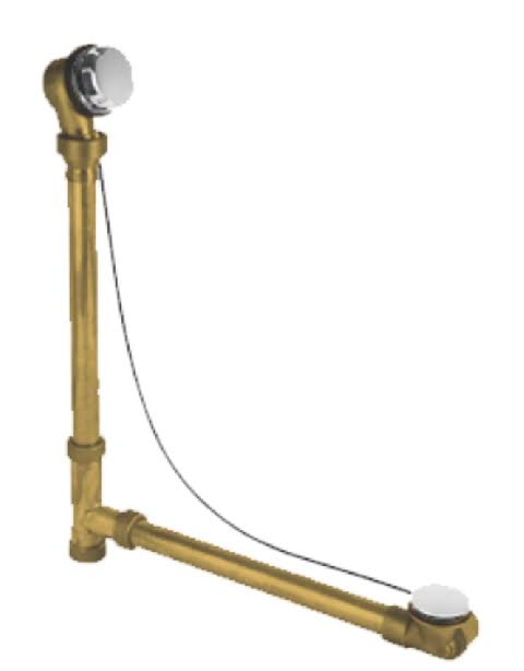 1-1/2x22 Brass Bath Waste and Overflow Drain F7099