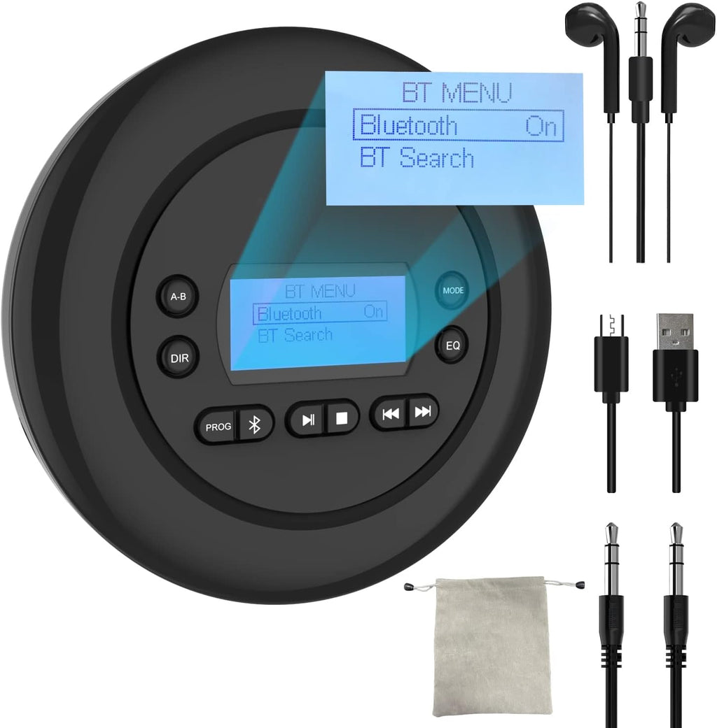 Pack of 2 Portable Bluetooth CD Player with Dual Headphone Jack V972712