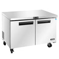 Commercial 2 Door Undercounter Refrigerators, 17 Cu. Ft Side by Side Stainless Steel Worktop Fridge S465