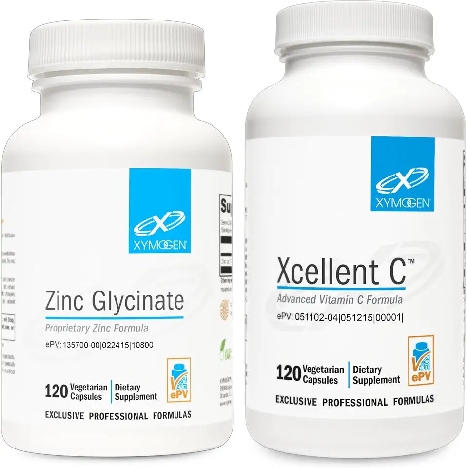 Vitamin C Supplement 120 Capsules + Zinc Glycinate 120 Capsules A86452