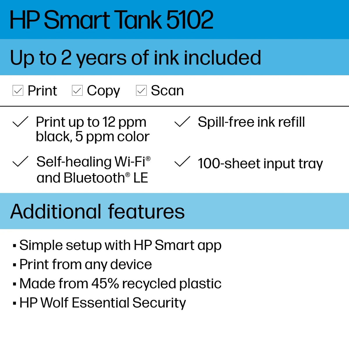 Wireless All-in-One Color Inkjet Tank Printer W710048