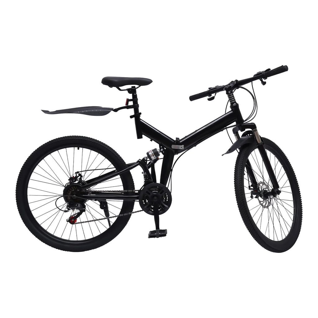 21 Speed Folding Mountain Bike Carbon Steel Adults Foldable Bicycle V139