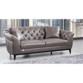 Taupe Brown Italian Aniline Leather Sofa P8054