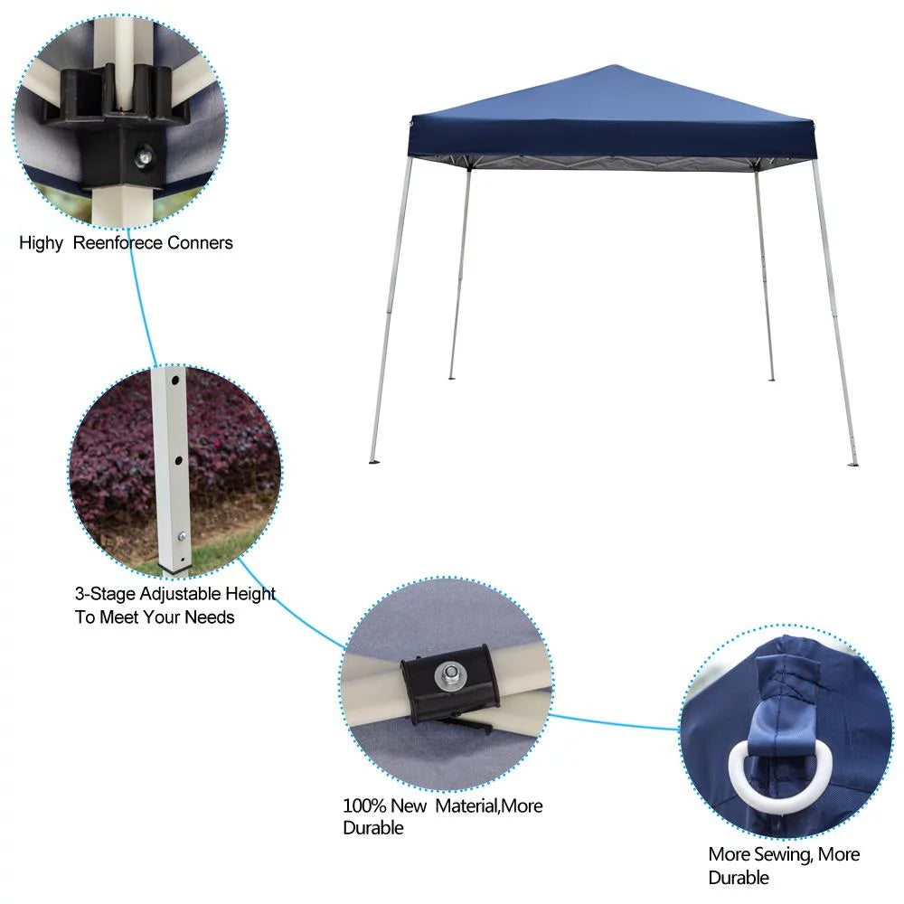 10ft x 10ft Pop Up Gazebo Canopy Tent Blue M160